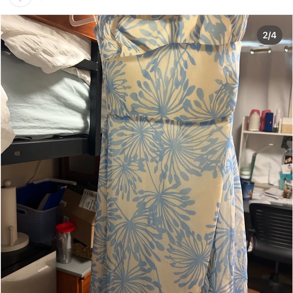 Amanda Uprichard Blue and Cream Dress - Picture 2 of 4